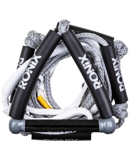 Ronix Bungee Stretch Surf Rope w/Handle 25ft 5-Sect Rope Package Silver
