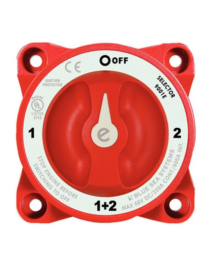 Blue Sea E Series Battery Switch 1, 2, Both, Off