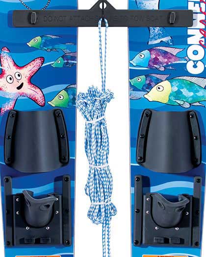 Connelly Cadet Kids Trainer Water Skis 2024 closeup Connelly Cadet Kids Trainer Water Skis 2024 closeup