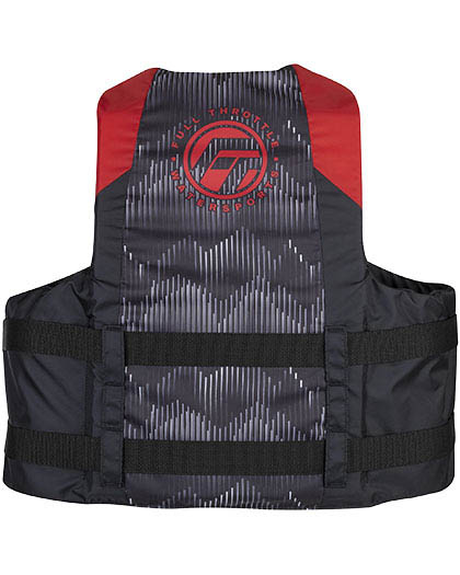 Full Throttle Oversized Nylon Life Vest RED back