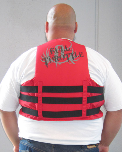 Full Throttle Oversized Nylon Life Vest RED back Full Throttle Oversized Nylon Life Vest RED back