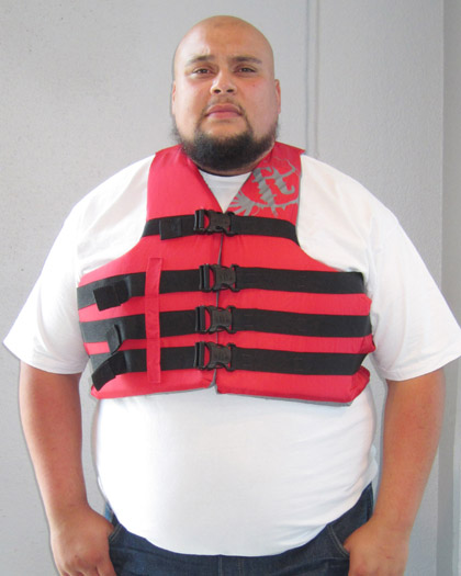 Full Throttle Oversized Nylon Life Vest RED Front Full Throttle Oversized Nylon Life Vest RED Front