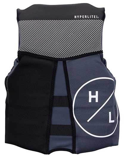 Hyperlite Prime Mens Black Neoprene Life Vest 2022 back Hyperlite Prime Mens Black Neoprene Life Vest 2022 back