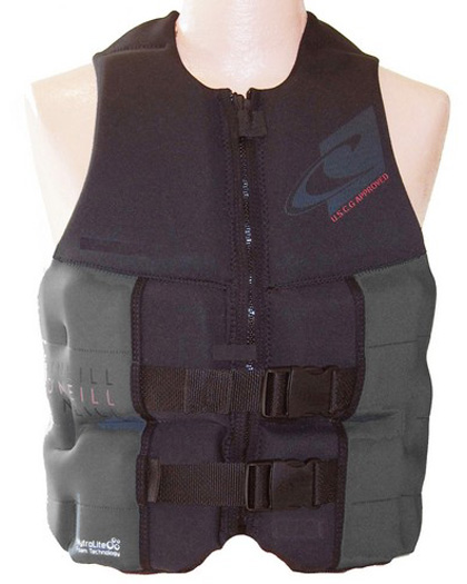 ONeill Assault Mens Neoprene Life Vest Black/Gray 2021 ONeill Assault Mens Neoprene Life Vest Black/Gray 2021