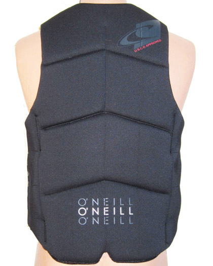 Oneill Assault Mens Life Vest Black Back Oneill Assault Mens Life Vest Black Back