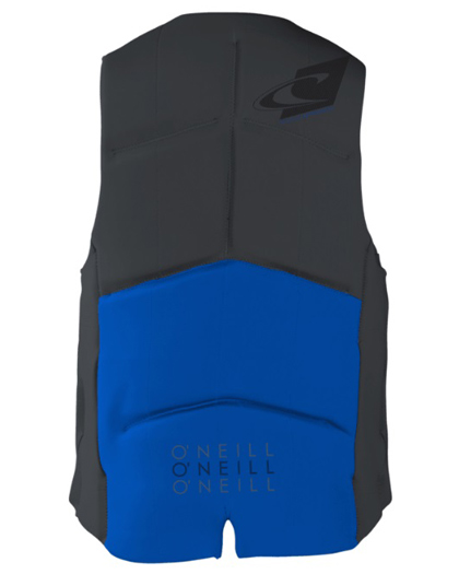 ONeill Assault Mens Neoprene Life Vest Blue/Grey 2024 back ONeill Assault Mens Neoprene Life Vest Blue/Grey 2024 back