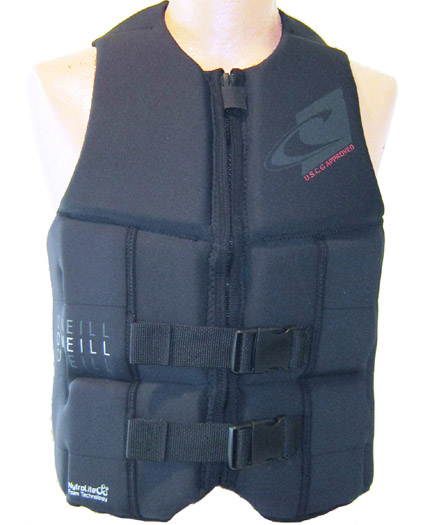 Oneill Assault Mens Life Vest Black Front Oneill Assault Mens Life Vest Black Front