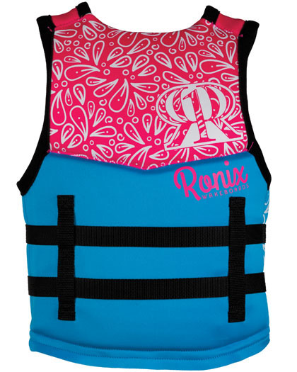 Ronix Girls Youth August Neoprene Life Vest 2024 50-90lbs Back Ronix Girls Youth August Neoprene Life Vest 2024 50-90lbs Back