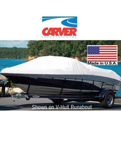 Carver Boat Cover V-Hull Runabout+Windshield and Rails Carver Boat Cover V-Hull Runabout+Windshield and Rails