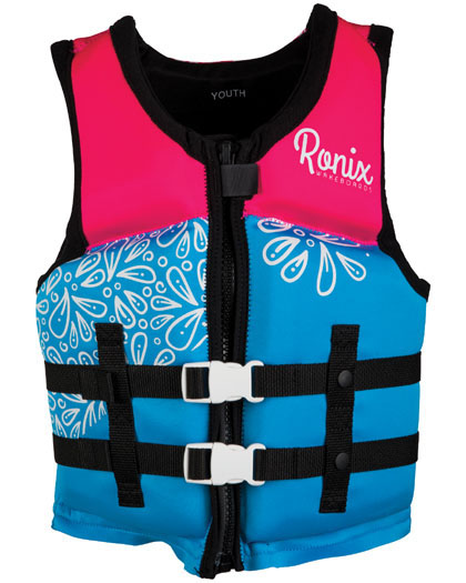 Ronix Girls Youth August Neoprene Life Vest 2024 50-90lbs Ronix Girls Youth August Neoprene Life Vest 2024 50-90lbs