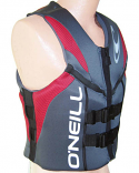 ONeill Reactor Mens Neoprene Life Vest Gray/Red 2022